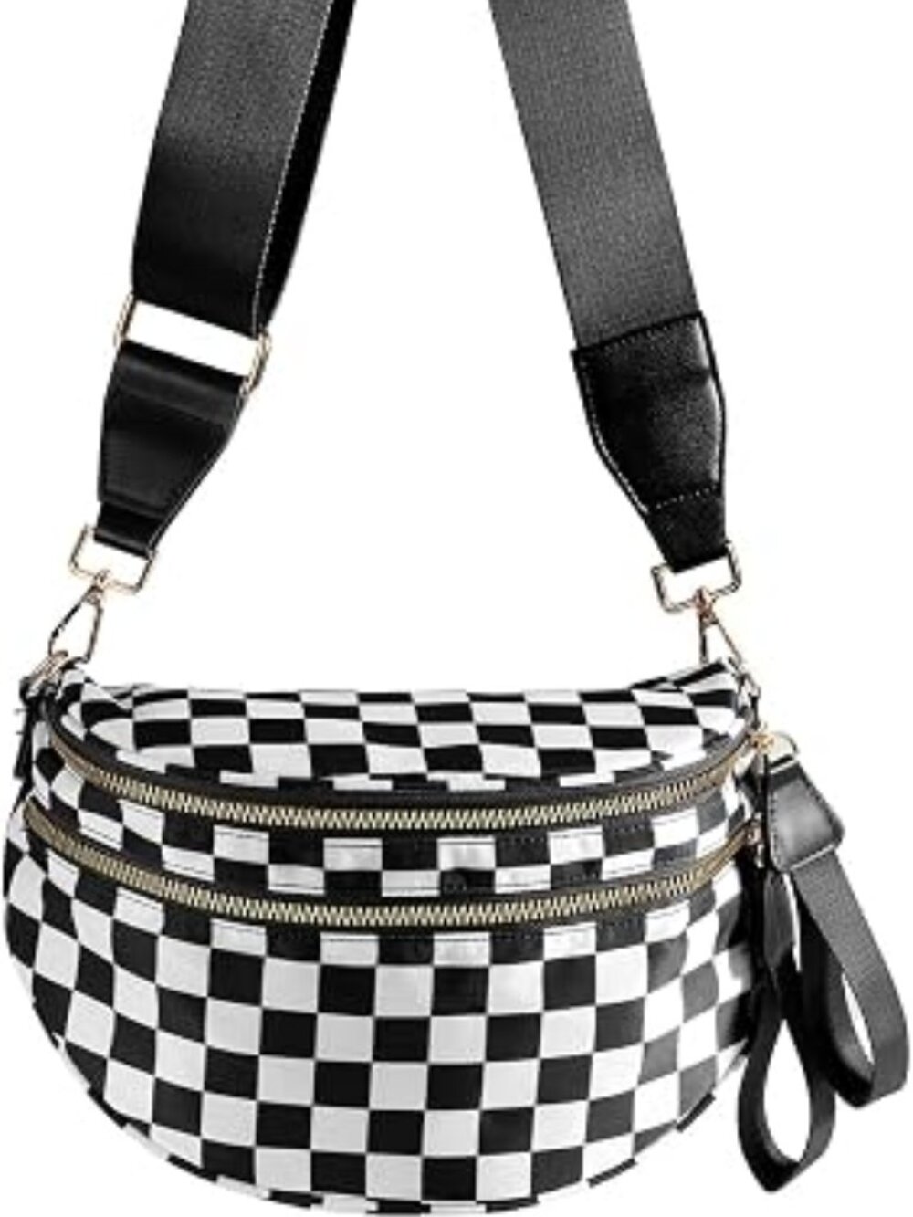 New Checkered Crossbody Bag Bum Bag for Women,Spacious Fanny Packs Belt Bag